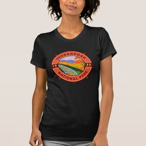 Shenandoah National Park Retro Compass Emblem T_Shirt