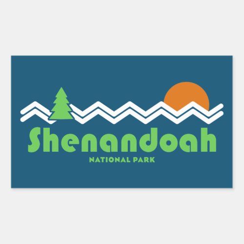 Shenandoah National Park Retro Rectangular Sticker