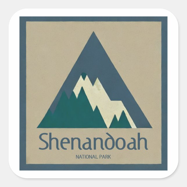 Shenandoah National Park Rustic Square Sticker (Front)