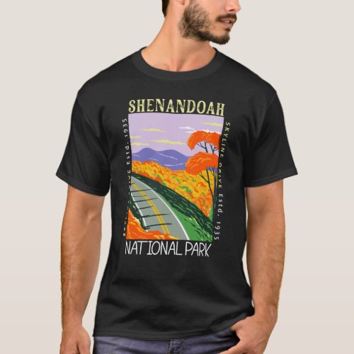 Shenandoah National Park Skyline Drive Distressed  T_Shirt
