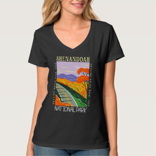 Shenandoah National Park Skyline Drive Distressed T_Shirt