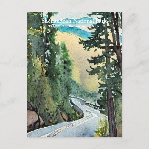 Shenandoah National Park skyline drive Vintage  Postcard
