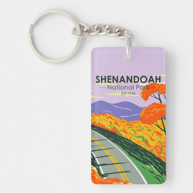 Shenandoah National Park Skyline Drive Virginia Keychain (Front)