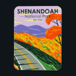 Shenandoah National Park Skyline Drive Virginia Magnet<br><div class="desc">Shenandoah vector artwork design. The Skyline Drive runs its length,  and a vast network of trails includes a section of the long-distance Appalachian Trail.</div>