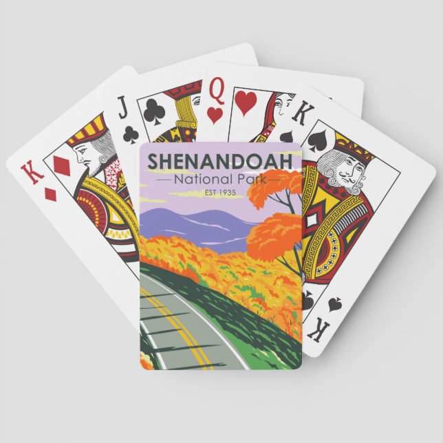 Shenandoah National Park Skyline Drive Virginia  Poker Cards (Back)