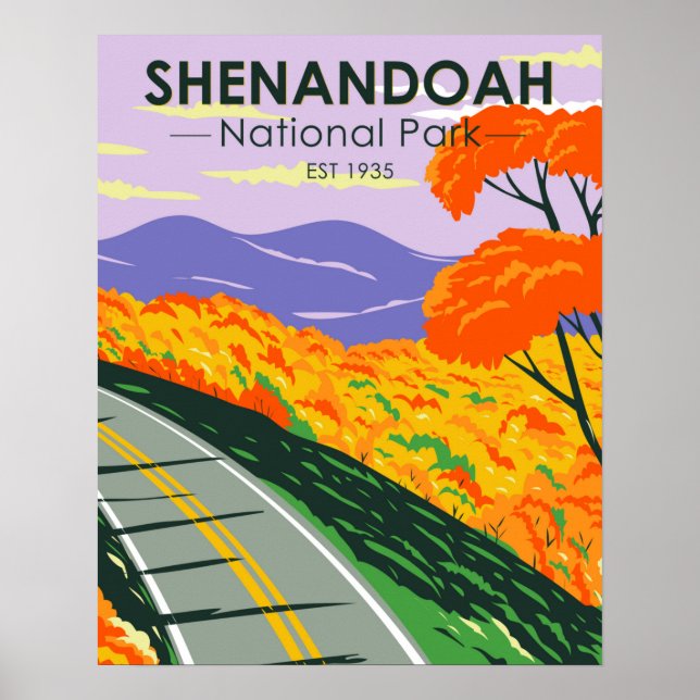Shenandoah National Park Skyline Drive Virginia Poster (Front)