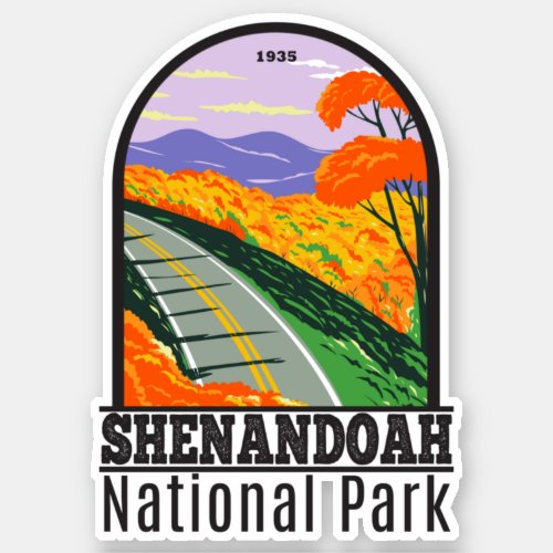 Shenandoah National Park Skyline Drive Virginia Sticker