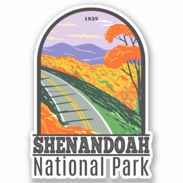 Shenandoah National Park Skyline Drive Virginia Sticker (Front)