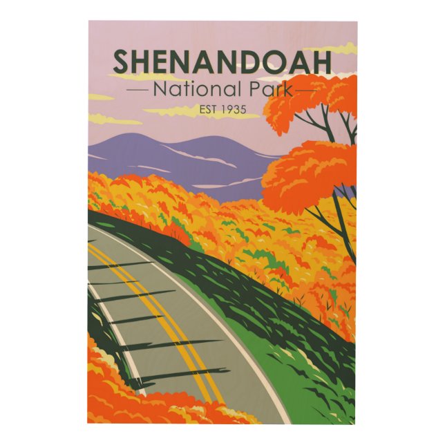 Shenandoah National Park Skyline Drive Virginia Wood Wall Art (Front)