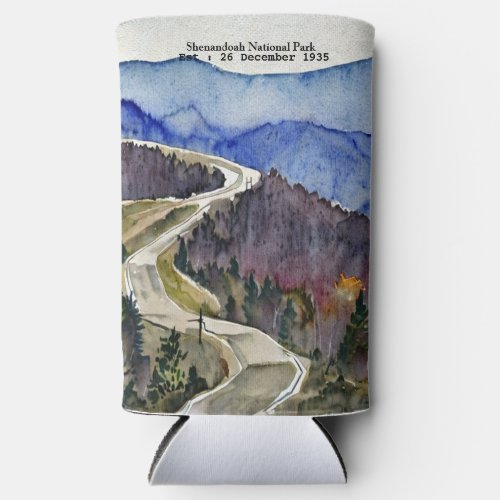 Shenandoah National Park skyline drive water color Seltzer Can Cooler