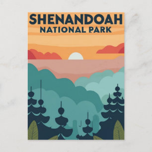 Shenandoah National Park skyline water color Postcard