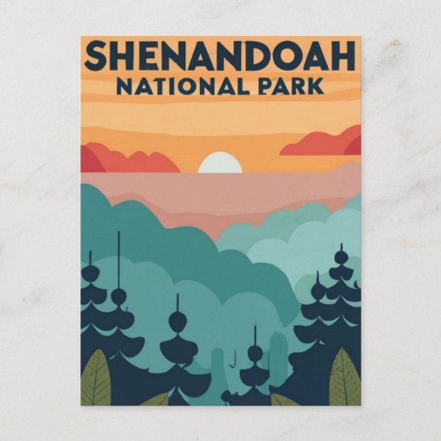 Shenandoah National Park skyline water color Postcard (Front)