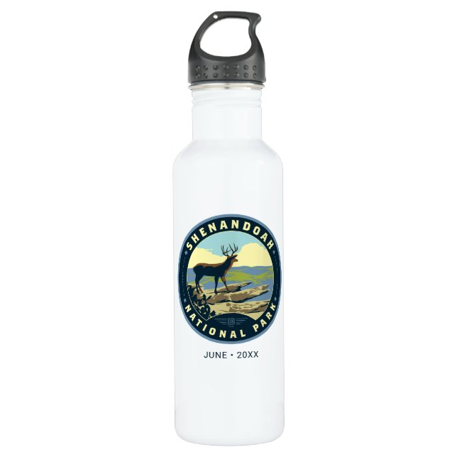 Shenandoah National Park Stainless Steel Water Bottle (Front)