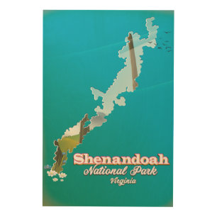 Shenandoah National Park travel poster. Wood Wall Art