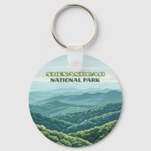Shenandoah National Park Virginia Blue Ridge Retro Keychain