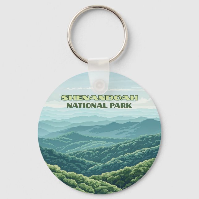 Shenandoah National Park Virginia Blue Ridge Retro Keychain (Front)