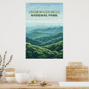 Shenandoah National Park Virginia Blue Ridge Retro Poster