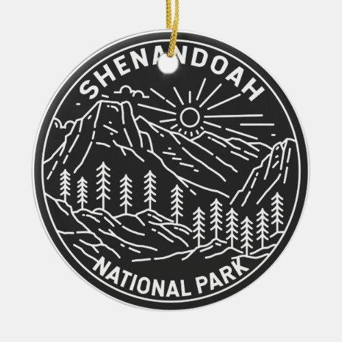 Shenandoah National Park Virginia Monoline Ceramic Ornament