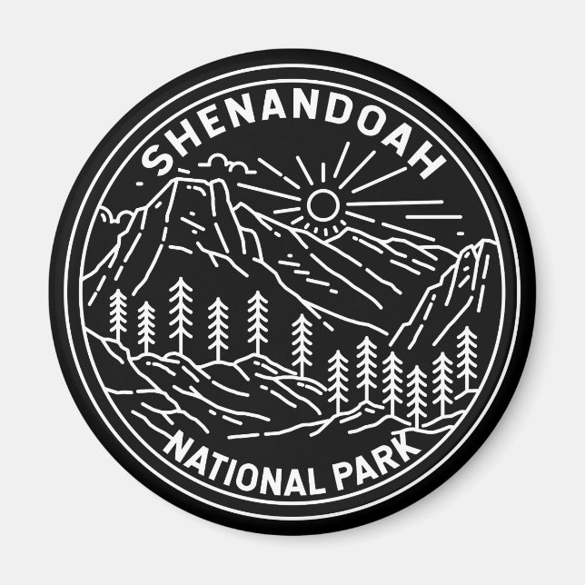 Shenandoah National Park Virginia Monoline Magnet (Front)