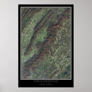 Shenandoah National Park Virginia Satellite Poster