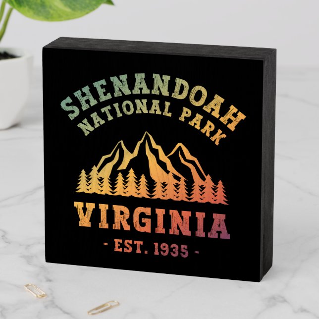 Shenandoah National Park Virginia USA Wooden Box Sign (In Situ Horizontal)