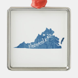 Shenandoah National Park Virginia Wood Grain Metal Ornament