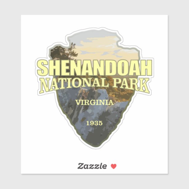 Shenandoah NP (arrowhead) Sticker (Sheet)