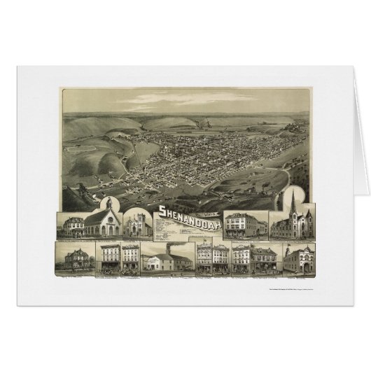 Shenandoah, PA Panoramic Map - 1889 Cards (Front Horizontal)