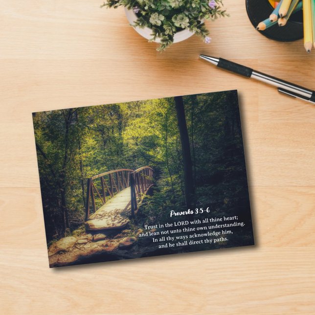 Shenandoah Park Forest Bridge Proverbs Scripture  Postcard (Creator Uploaded)