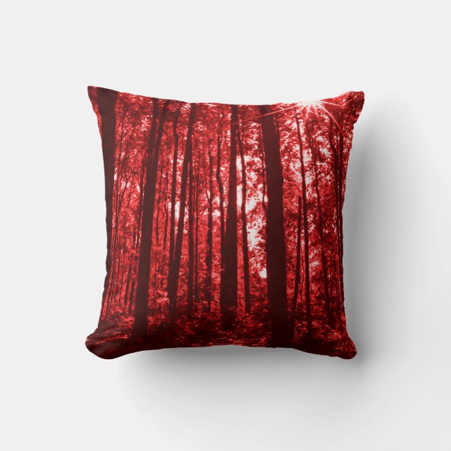 Shenandoah Red Throw Pillow (Front)