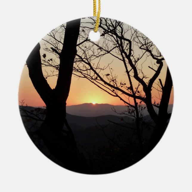 Shenandoah Sunset National Park Landscape Ceramic Ornament (Front)