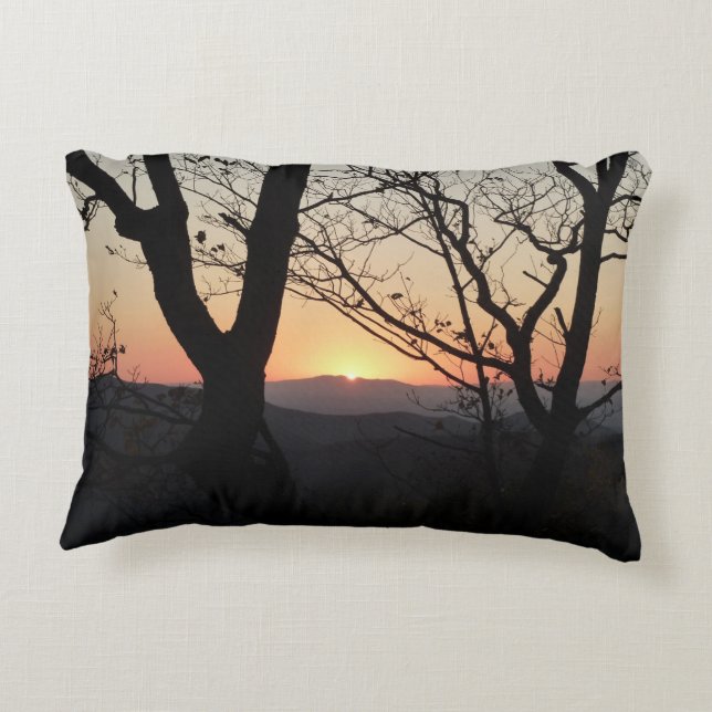 Shenandoah Sunset National Park Landscape Decorative Pillow (Back)