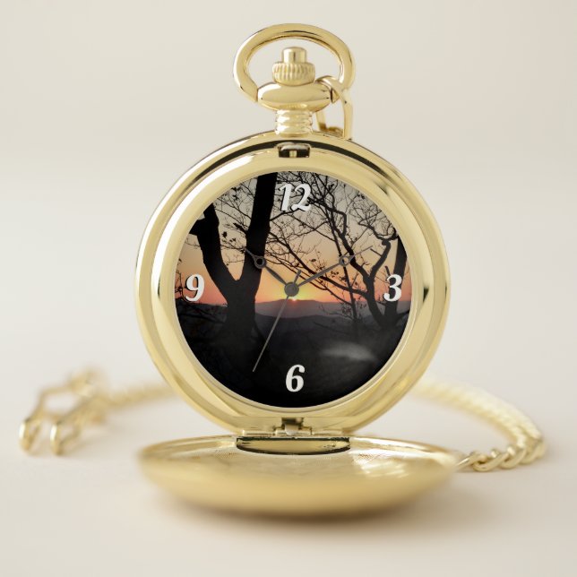 Shenandoah Sunset National Park Landscape Pocket Watch (Inside)