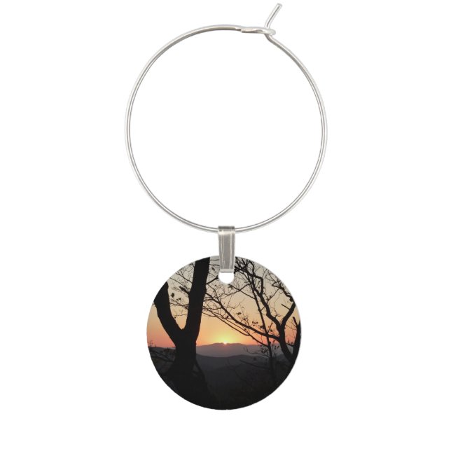 Shenandoah Sunset National Park Landscape Wine Charm (Front)