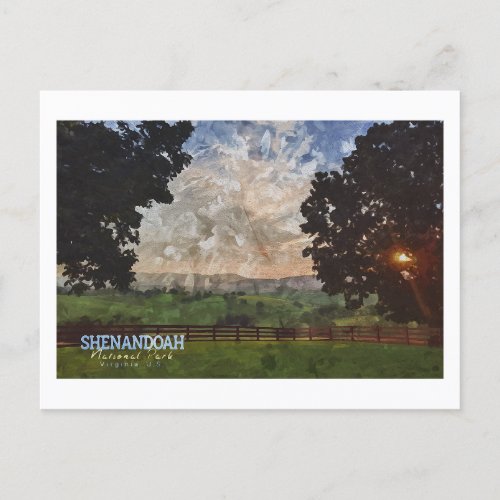 SHENANDOAH WATERCOLOR _ VIRGINIA UNITED STATES POSTCARD