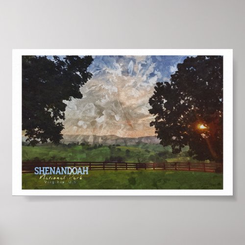 SHENANDOAH WATERCOLOR _ VIRGINIA UNITED STATES POSTER