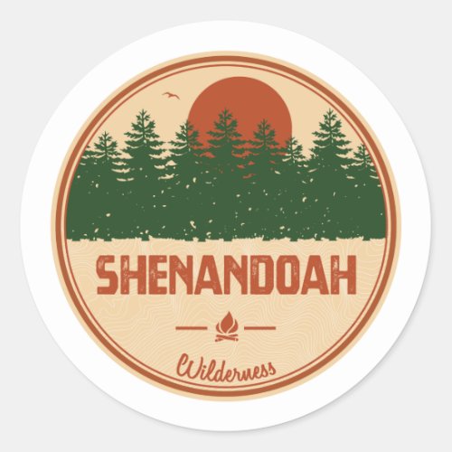 Shenandoah Wilderness Virginia Classic Round Sticker