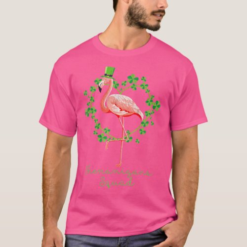 Shenanigan Squad Irish Flamingo Leprechaun St Patr T_Shirt