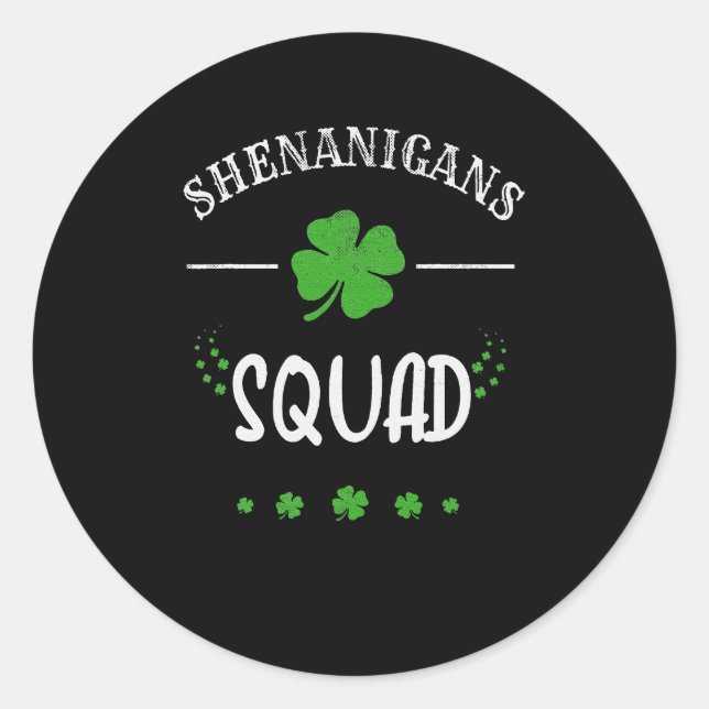 Shenanigan Squad St Patrick Day Gnomes Proud Irish Classic Round Sticker (Front)
