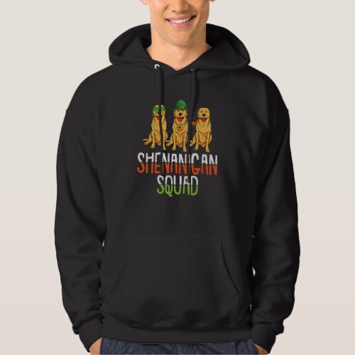Shenanigan Squad St Patricks Day Cute Golden Retri Hoodie