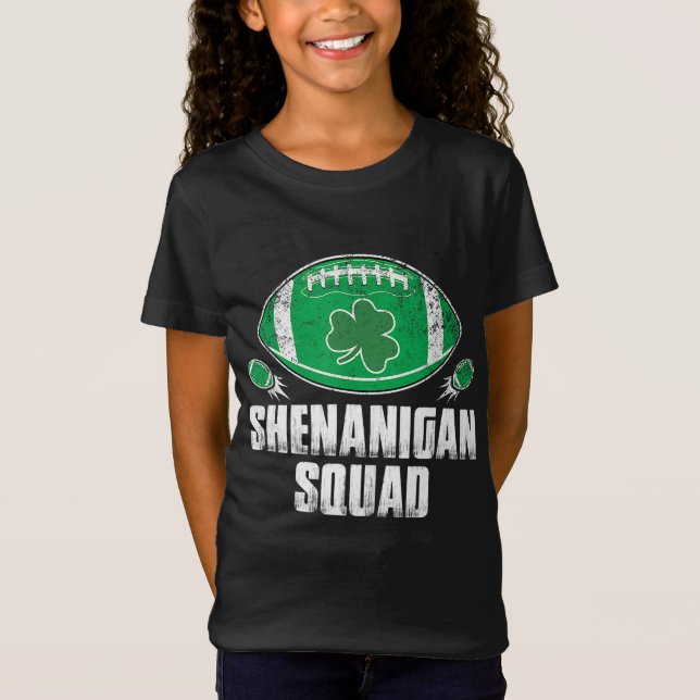 Shenanigan Squad St. Patricks Day Funny American F T-Shirt (Front)