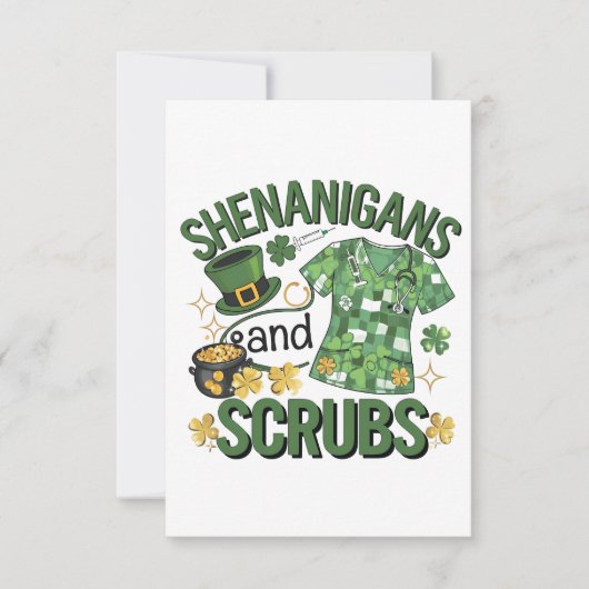 Shenanigans and Scrubs Funny Nursing St Patrick's (Front)