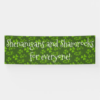 Shenanigans and Shamrocks Pattern St Patrick's Day Banner
