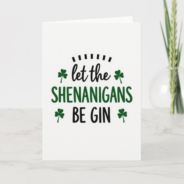 Shenanigans Be Gin Fun Irish Card (Front)