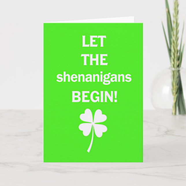 Shenanigans Begin Fun Time Card (Front)