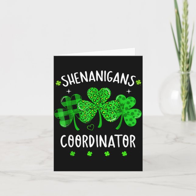 Shenanigans coordinator funny teacher st patrick's card (Front)
