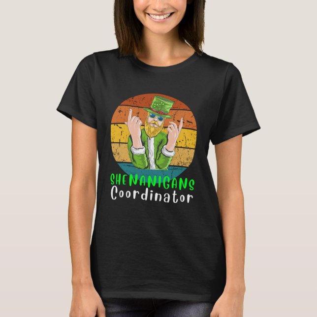 Shenanigans Coordinator Shamrock Leprechaun Unicor T-Shirt (Front)