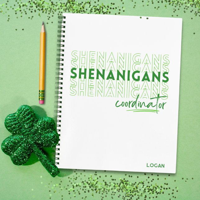 Shenanigans Coordinator St Patrick's Day Custom Notebook (Creator Uploaded)