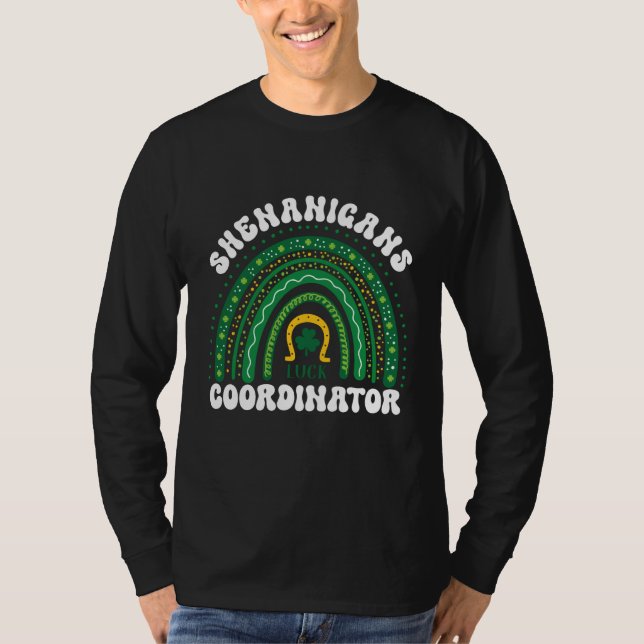 Shenanigans Coordinator St Patricks Day Rainbow T-Shirt (Front)