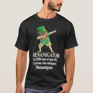 Shenanigans Definition St Patricks Day Dabbing Lep T-Shirt